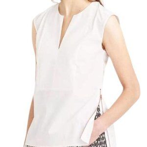 BNWOT $88 JCREW White Sleeveless Side-Zip Popover